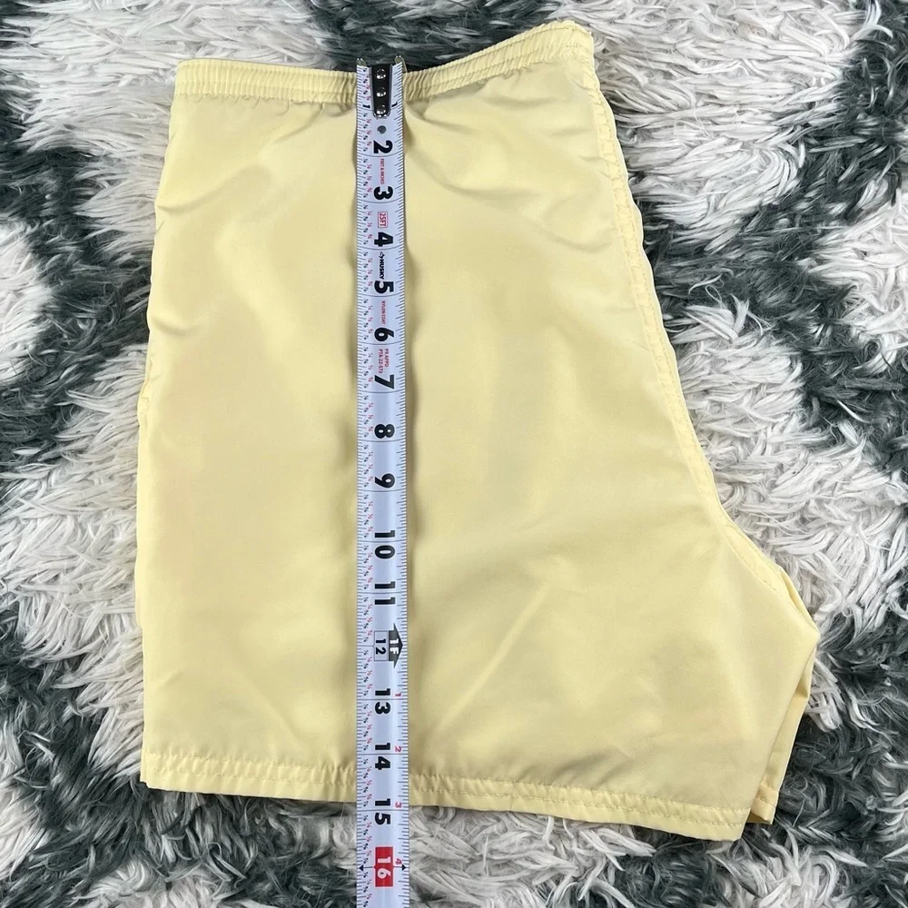 Vintage Reebok Men's Yellow Swim Trunks Size Large